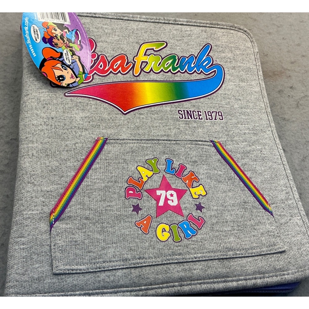 VINTAGE Lisa Frank Rare "Play Like A Girl" Zipper 3-Ring Binder - NWT